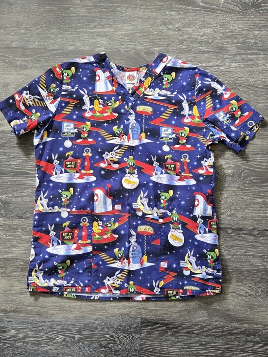 Warner Bros. Other - Vintage Looney Tunes Mens Scrub Top Size Small